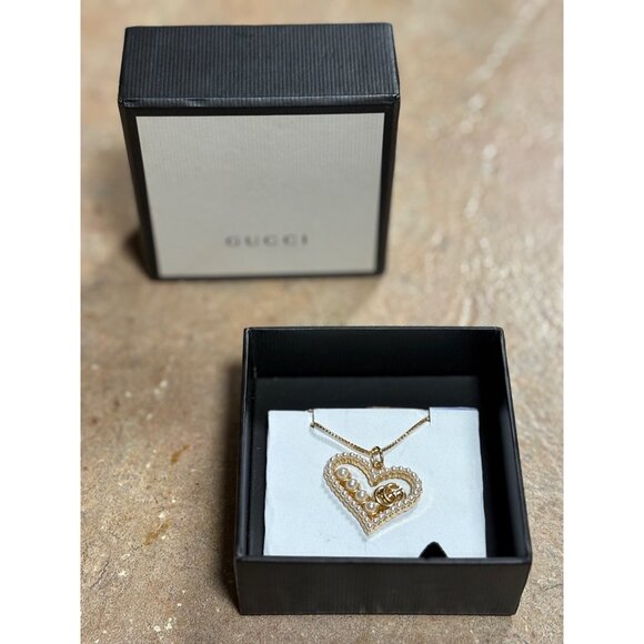Authentic Box & Gucci Pendant Necklace Upcycled Unbranded 16" Gold Plated Chain - Picture 10 of 11